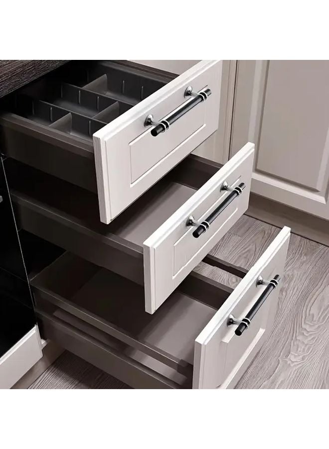 20pc Black And Silvery Stainless Steel Cabinet Handles 128mm Hole Spacing Vintage Drawer Pulls - Image 5